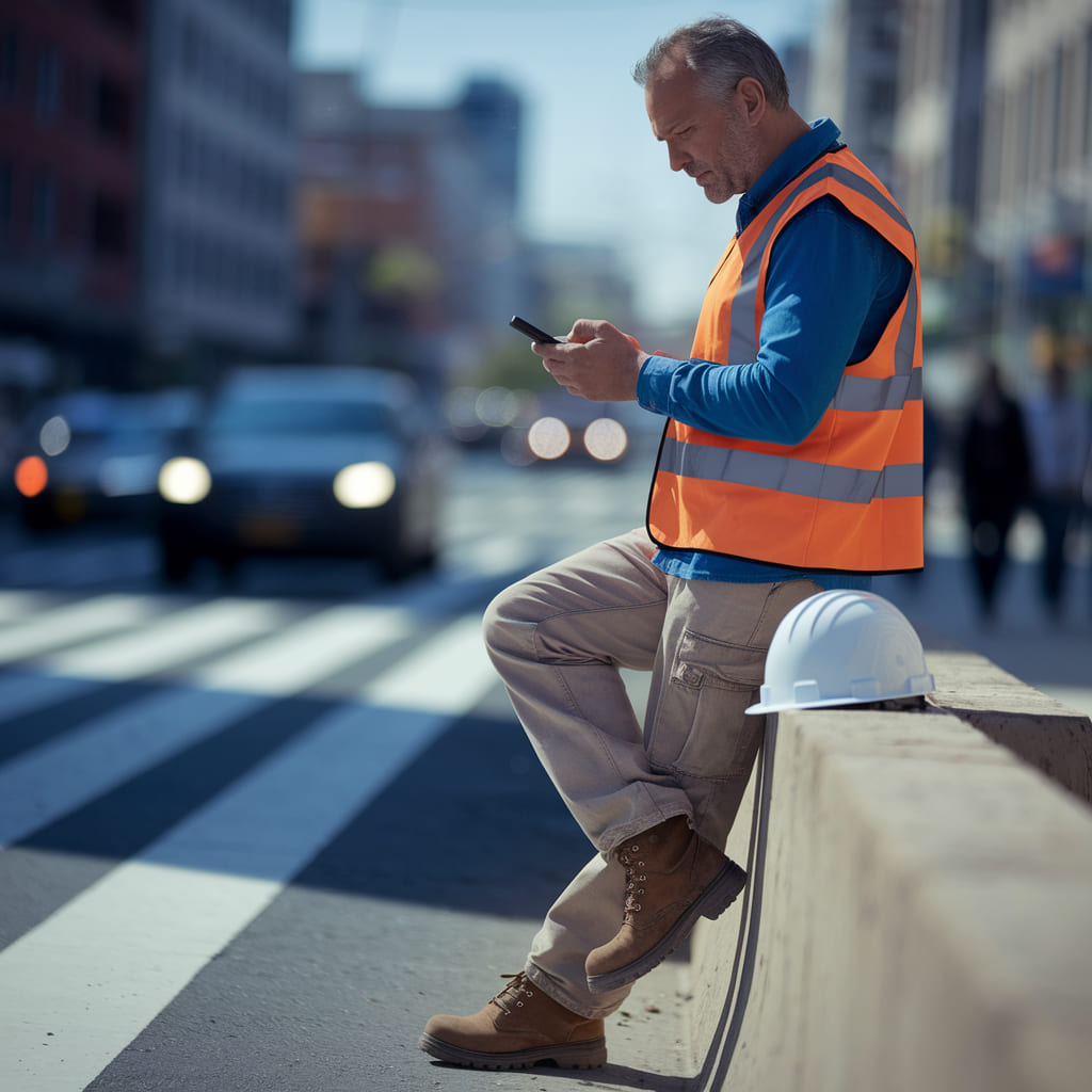 Operario fichando con Esunica Presencie